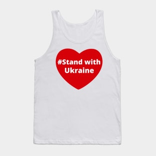 Stand with Ukraine - Love Hashtag Heart Tank Top